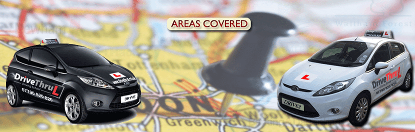 Driving school in East London - coverage area map showing where we offer lessons