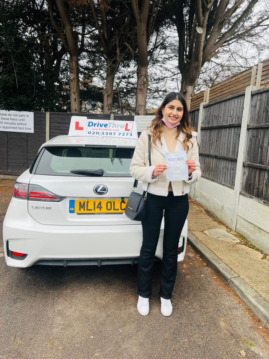 Happy student after passing driving test with DriveThruL