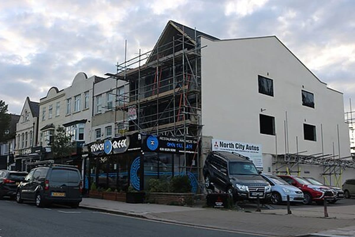 Shops on Station Road, Chingford, the road the test centre is on