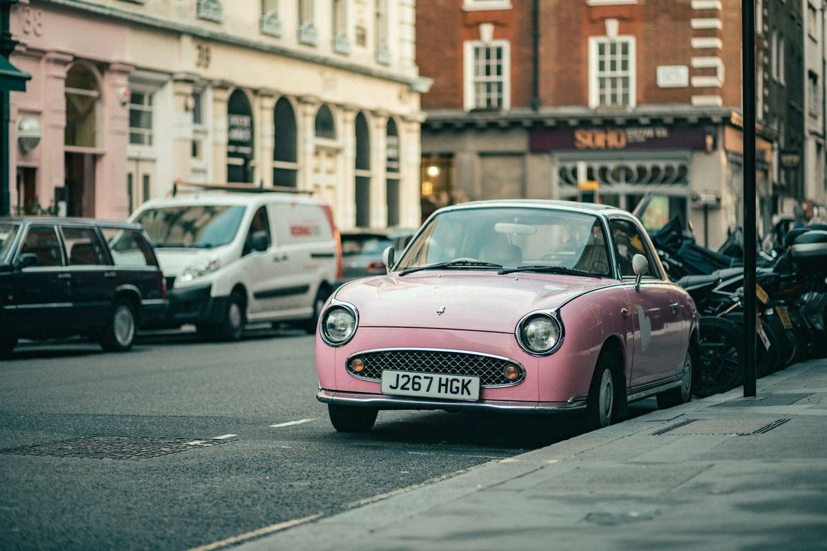A parked car with a UK number plate