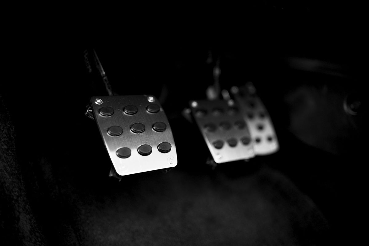 Pedals in a car’s footwell